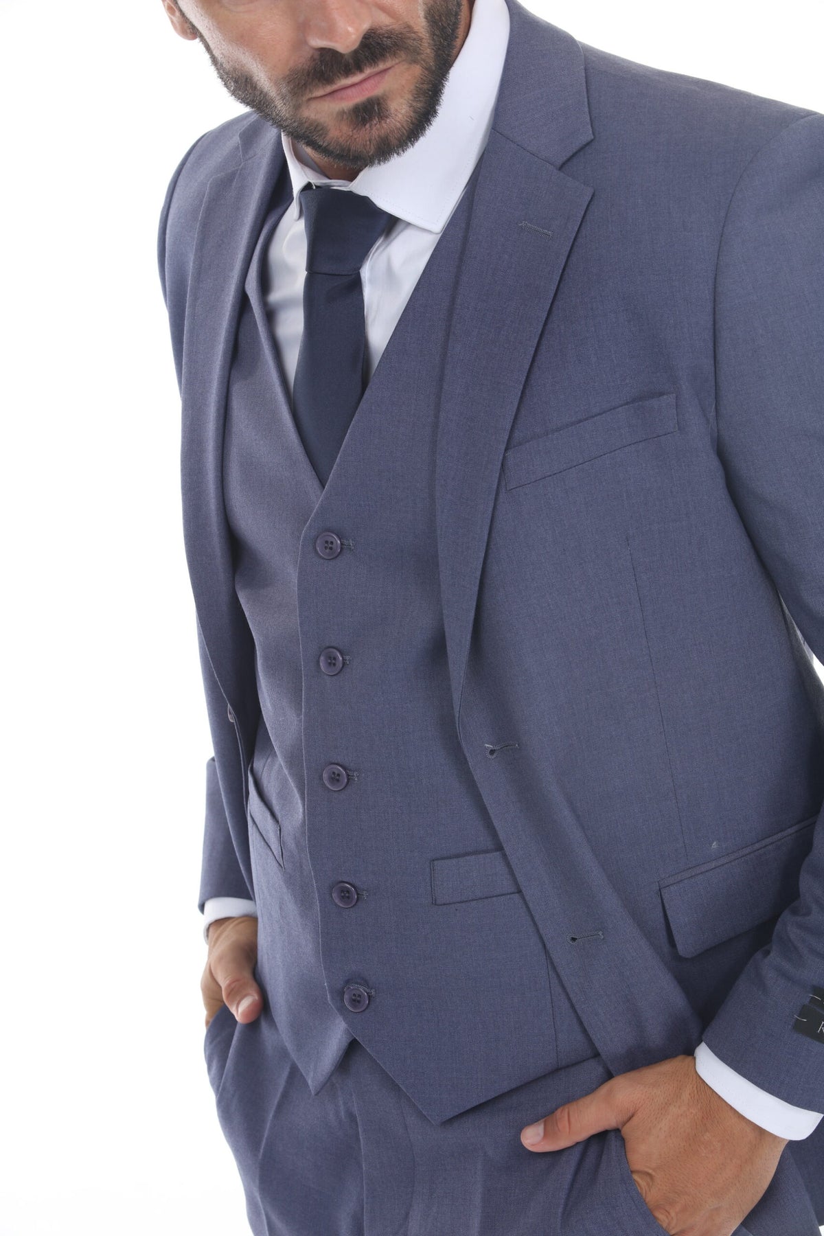 Rizza FLA24 Notch Lapel 3-Piece Suit with Double Breast Vest