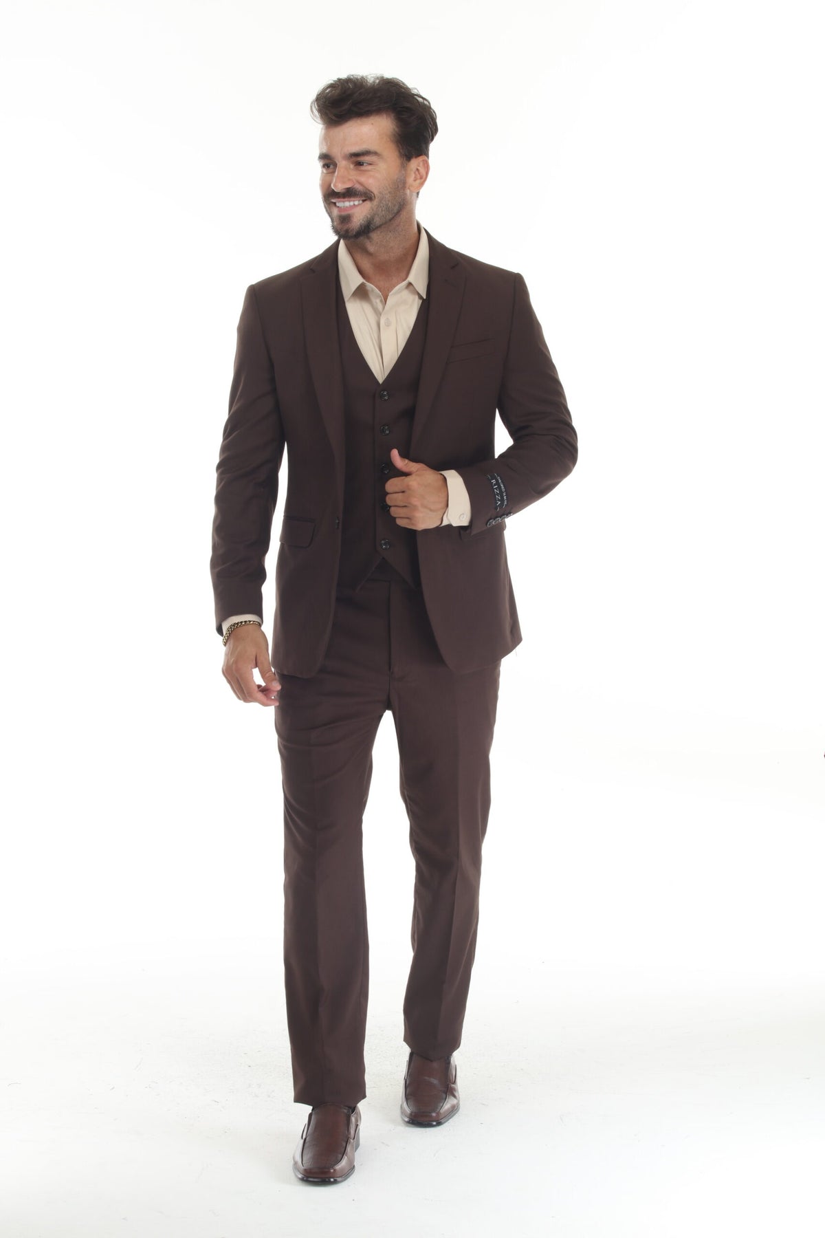 Rizza FLA24 Notch Lapel 3-Piece Suit with Double Breast Vest