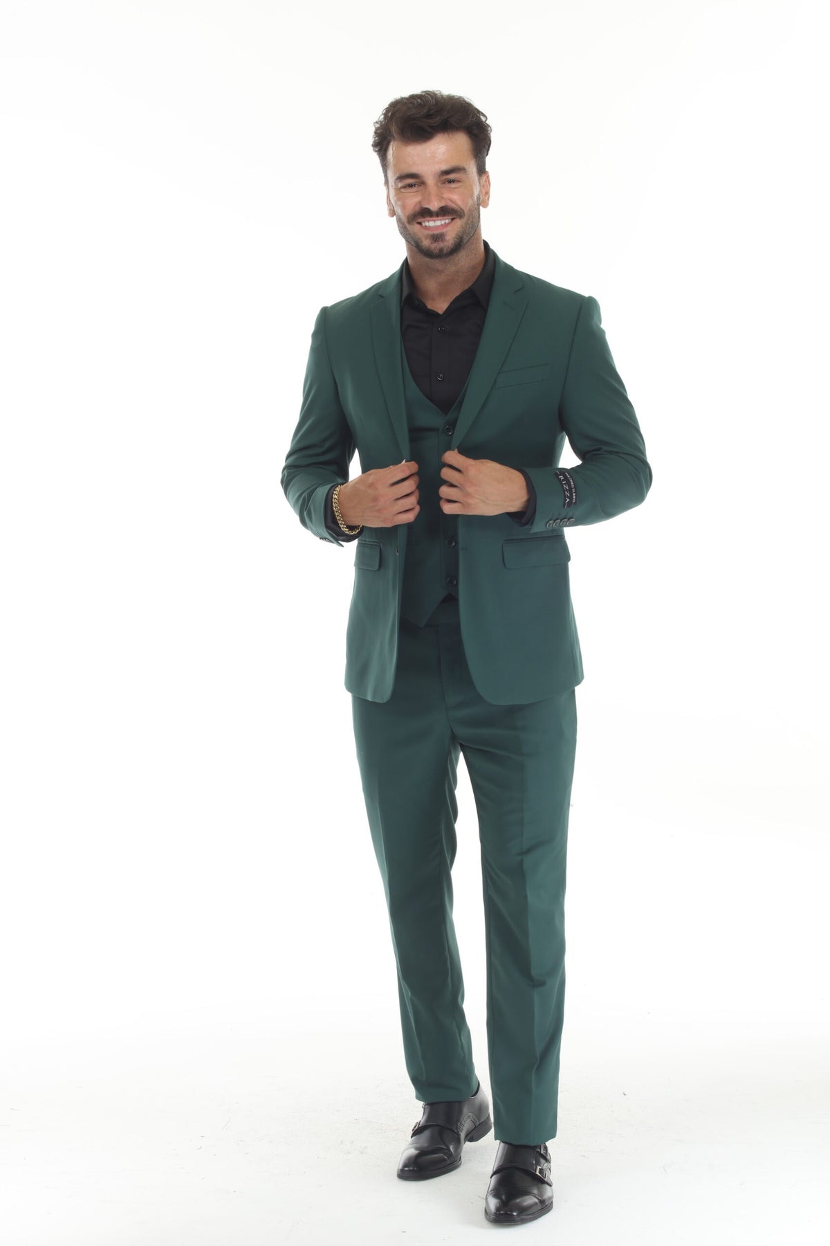 Rizza FLA24 Notch Lapel 3-Piece Suit with Double Breast Vest