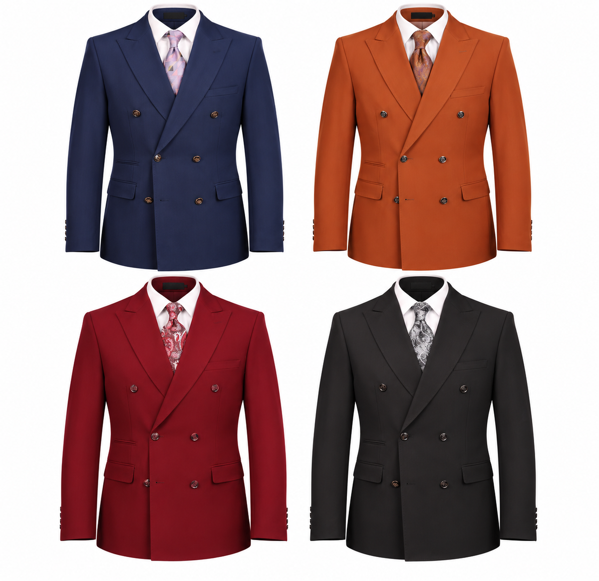 Vitali | G9007 | Pick Stitched Peak Lapel Double-Breasted Suit