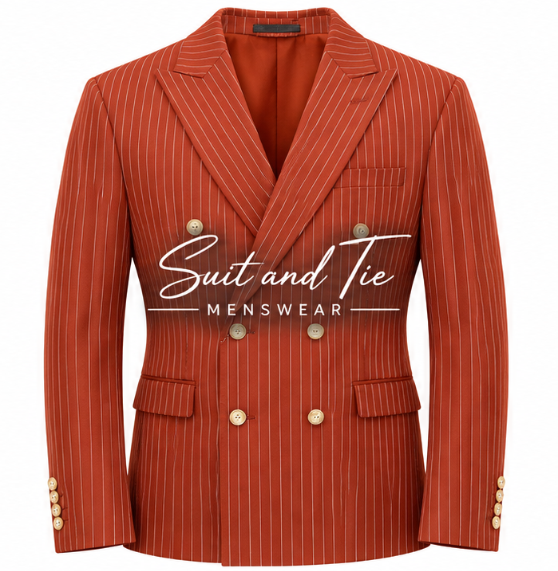 Vitali G3178 Double-Breasted Pinstripe Peak Lapel Suit