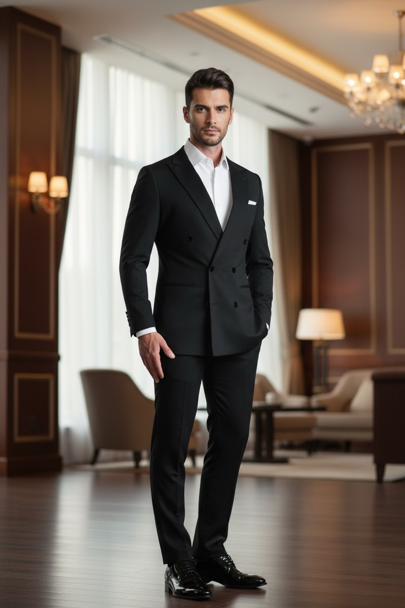 STUDIO FERERA ~ DOUBLE BREASTED 2 PC SUIT ~ 204 Slim Fit