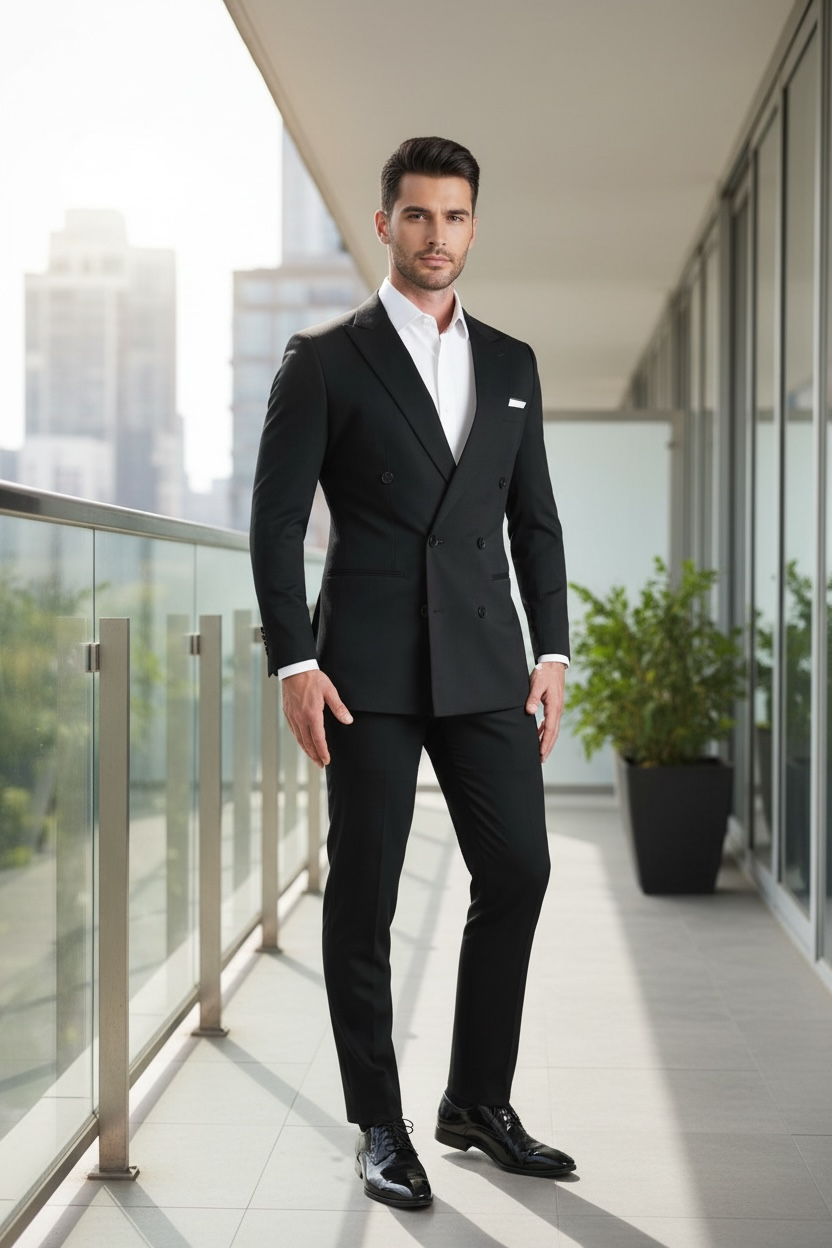 STUDIO FERERA ~ DOUBLE BREASTED 2 PC SUIT ~ 204 Slim Fit