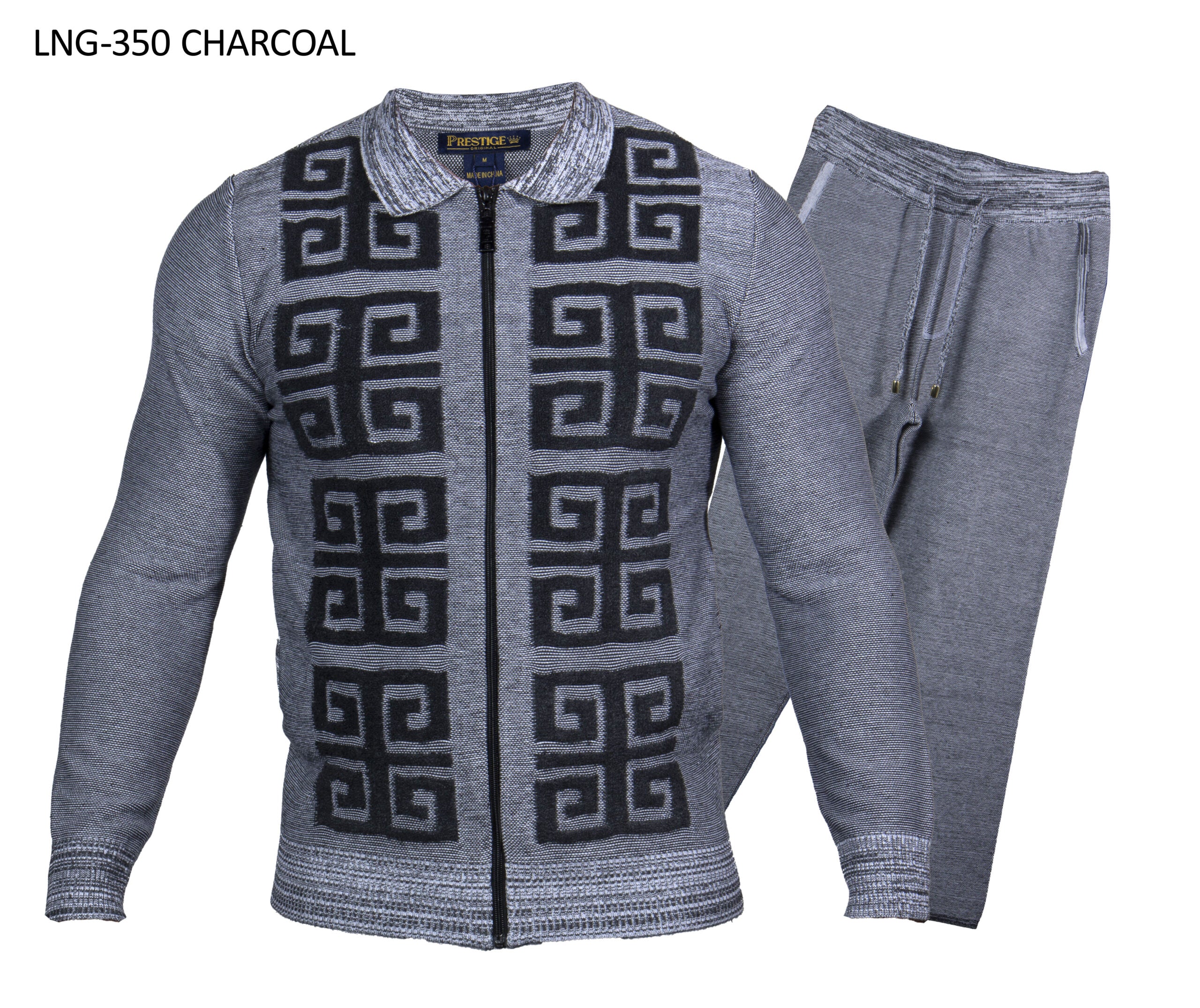 PRESTIGE | ZIP UP KNIT JOGGER SWEATER SET | LNG-350