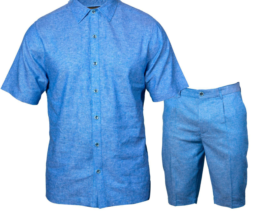 Prestige LUX-425 Luxury Linen Short Sleeve Short Set
