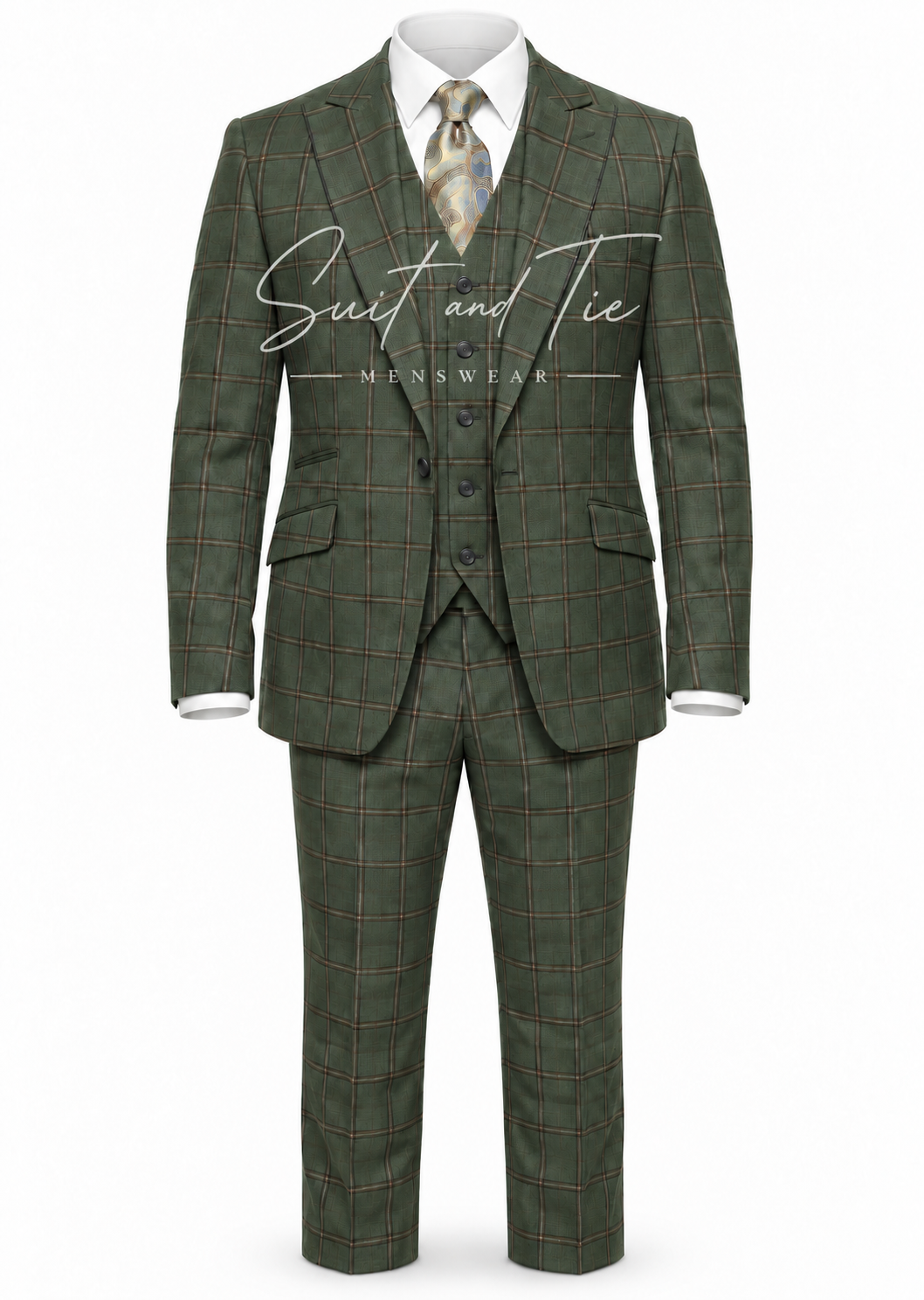 Vitali Suit With Vest and One-Button Peak Lapel M4302