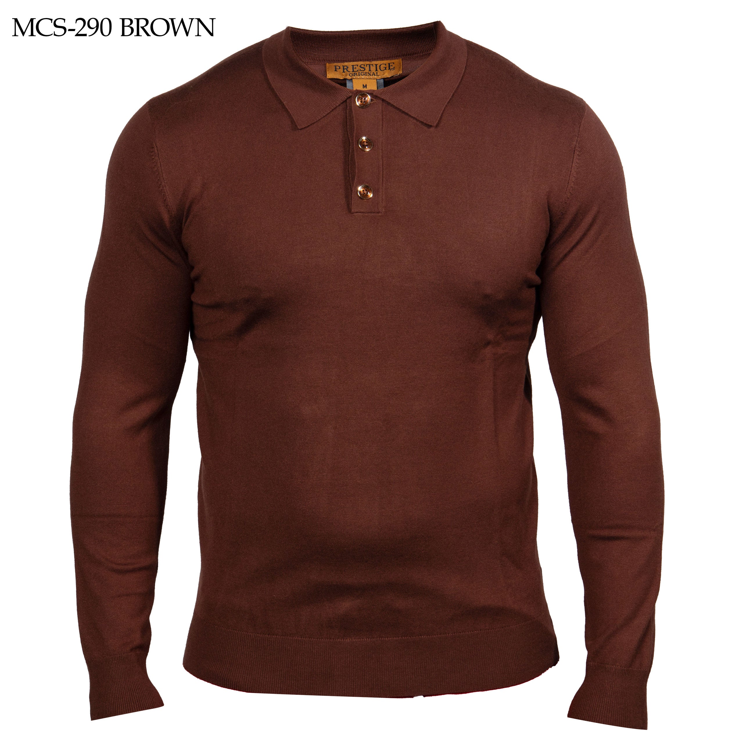 PRESTIGE | LONG SLEEVE 3 BUTTON KNIT SWEATER | MCS-290