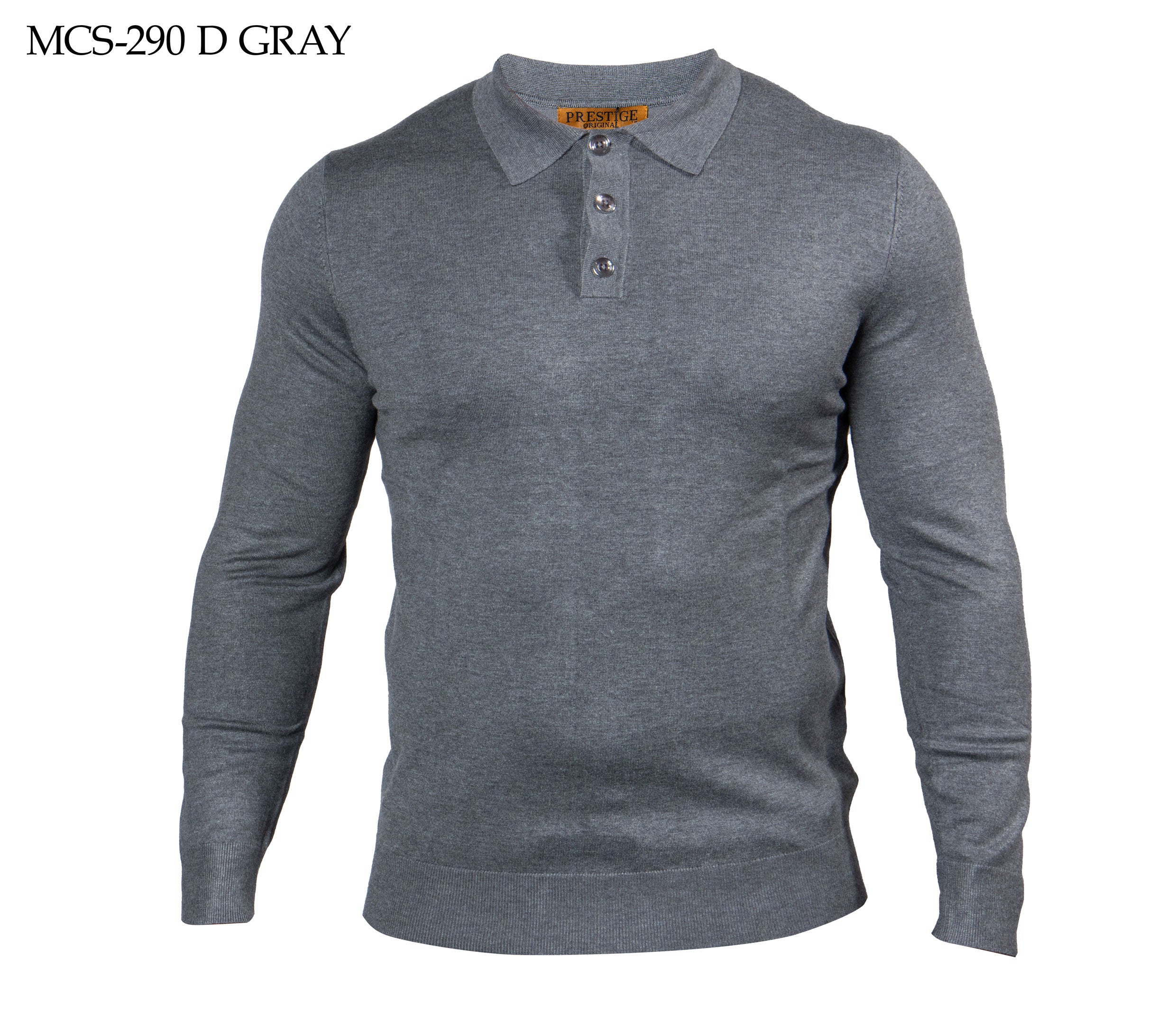 PRESTIGE | LONG SLEEVE 3 BUTTON KNIT SWEATER | MCS-290
