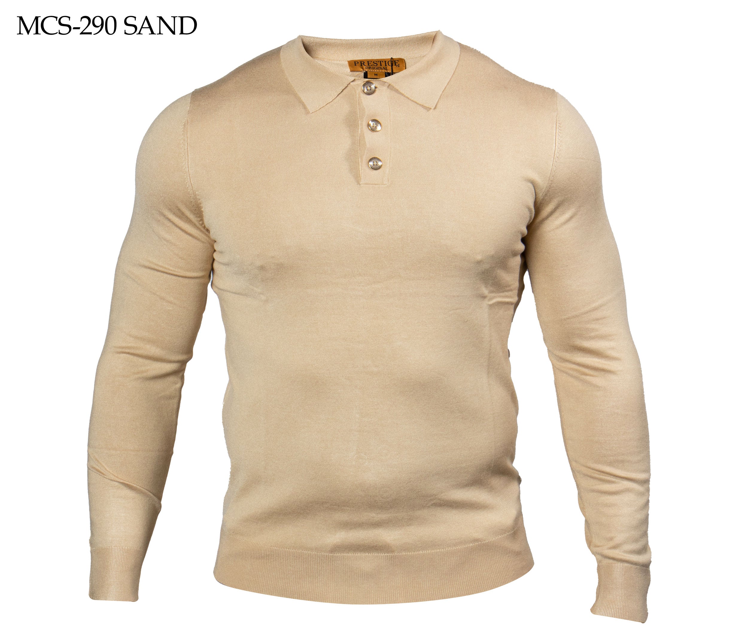 PRESTIGE | LONG SLEEVE 3 BUTTON KNIT SWEATER | MCS-290