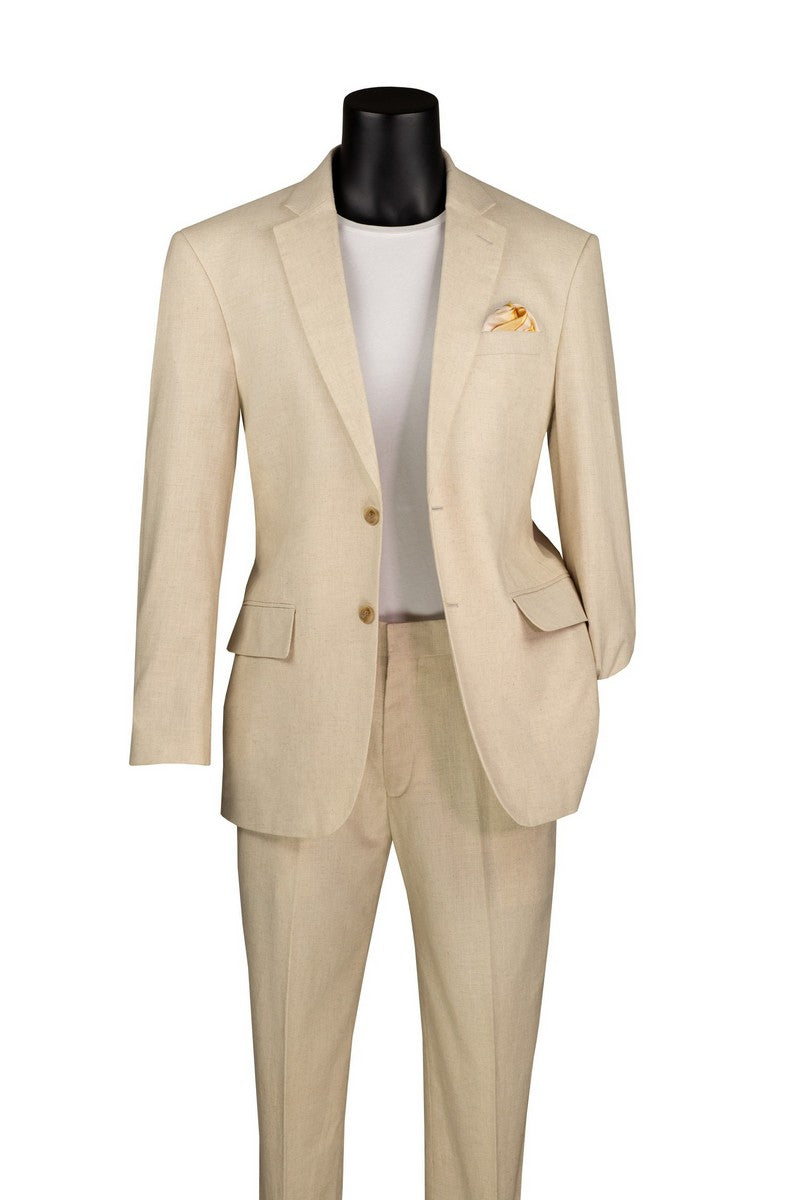 Vinci Modern Fit 2-Button Linen Cotton Suit MLC-1