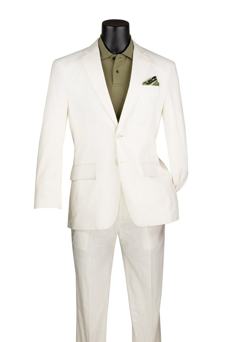 Vinci Modern Fit 2-Button Linen Cotton Suit MLC-1