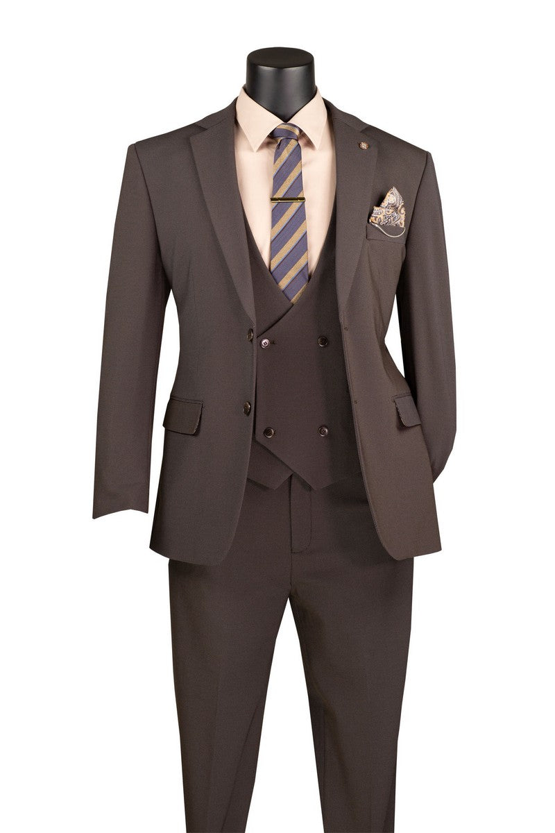 Vinci | MV2K-3 | 3-Piece Peak Lapel Modern Fit Vested Suit