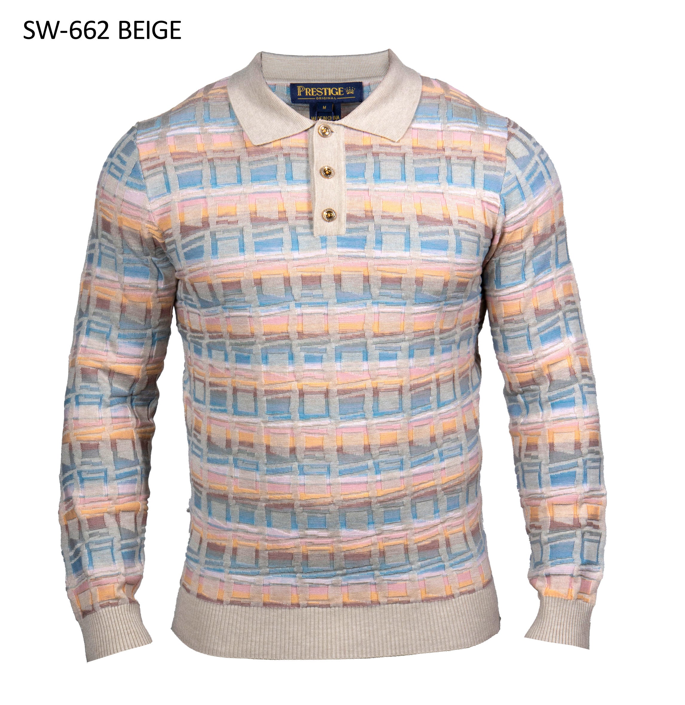 PRESTIGE | SW-662 | 3 BUTTON TEXTURED SWEATER