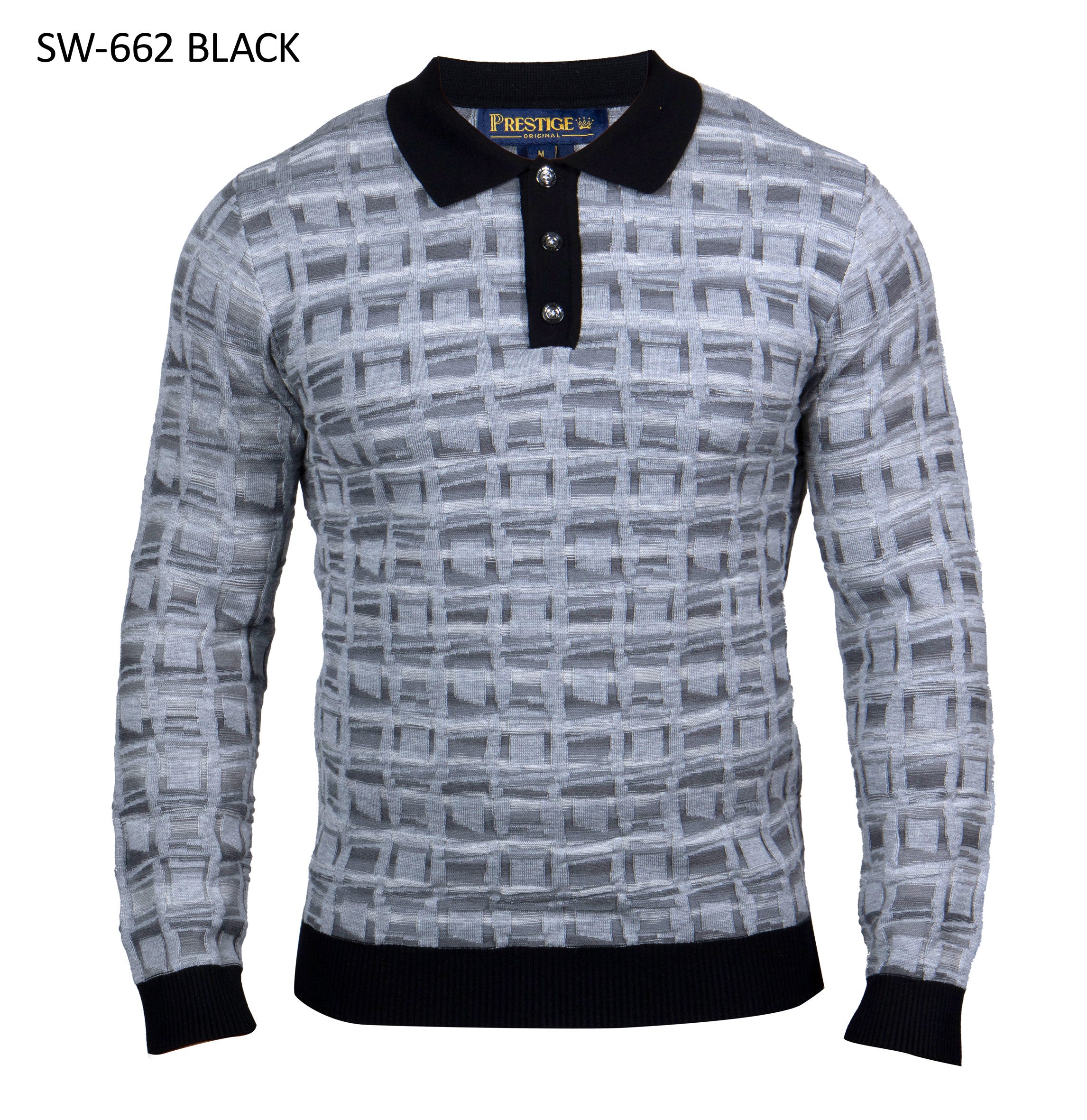 PRESTIGE | SW-662 | 3 BUTTON TEXTURED SWEATER