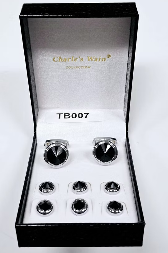 Charles Wain TBC-007 Tuxedo Studs & Cufflink Set
