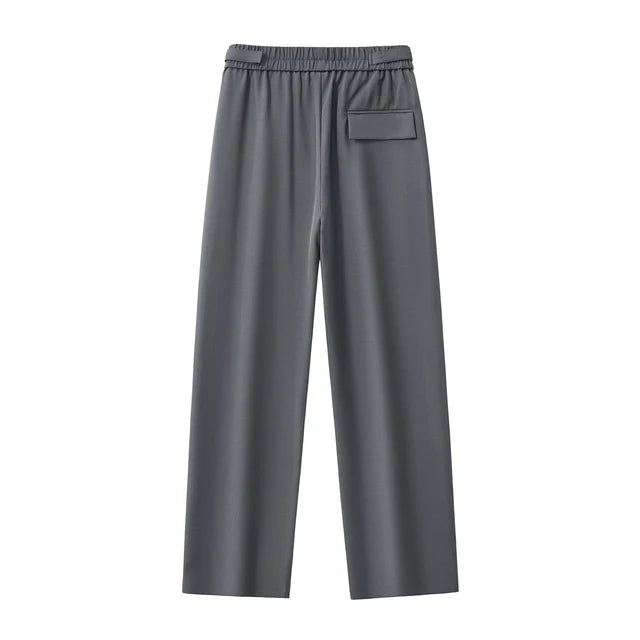 Barocco Men's Pleated Wide-Leg Side-Tab Trousers TC452