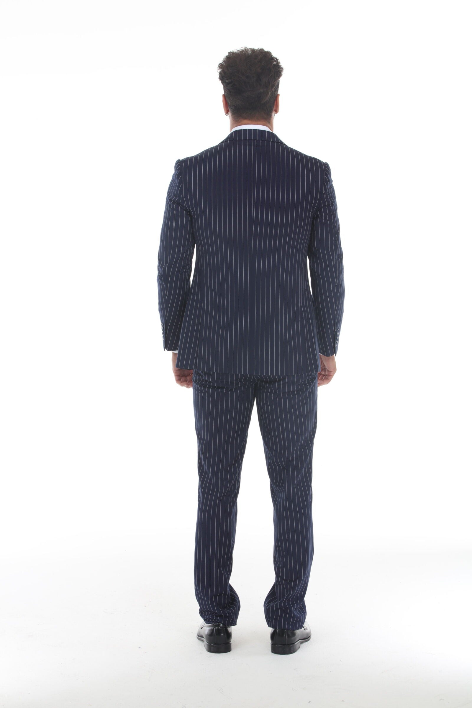 Derman | TEKPIN | Pinstripe 3-Piece Notch Lapel Vested Suit