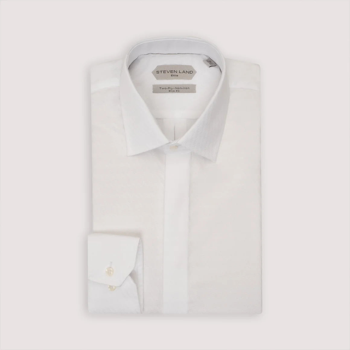 Steven Land Men's Pebbled Cotton Button Cuff Dress Shirt WW26B
