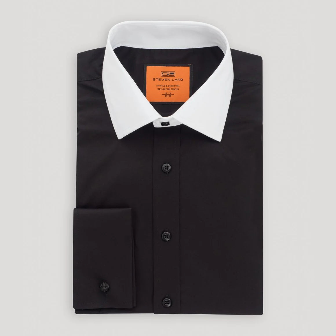 Steven Land DS117F Poplin Contrast Collar French Cuff Dress Shirt