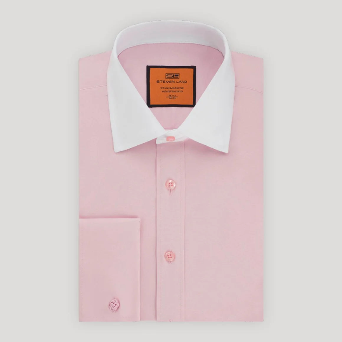Steven Land DS117F Poplin Contrast Collar French Cuff Dress Shirt