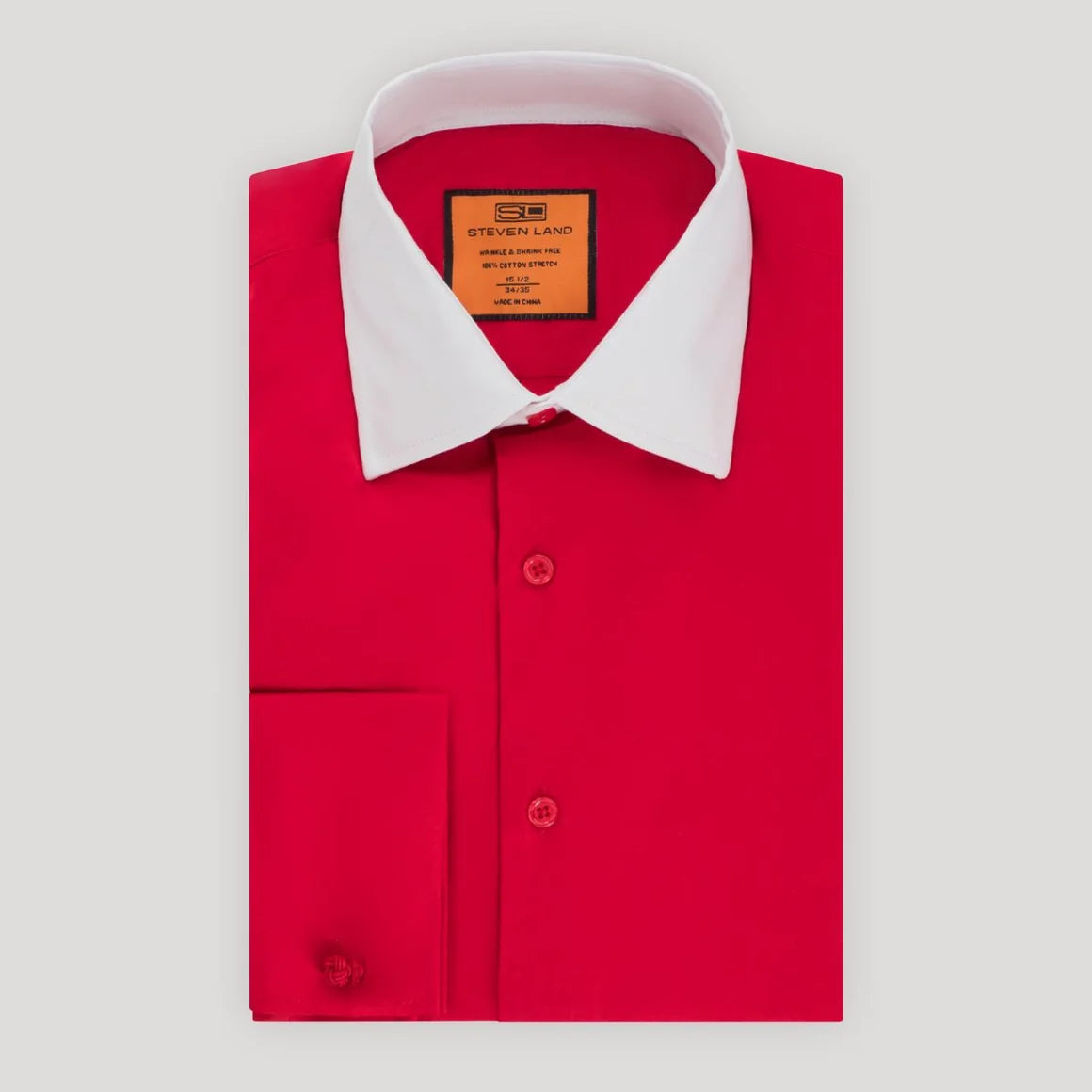 Steven Land DS117F Poplin Contrast Collar French Cuff Dress Shirt
