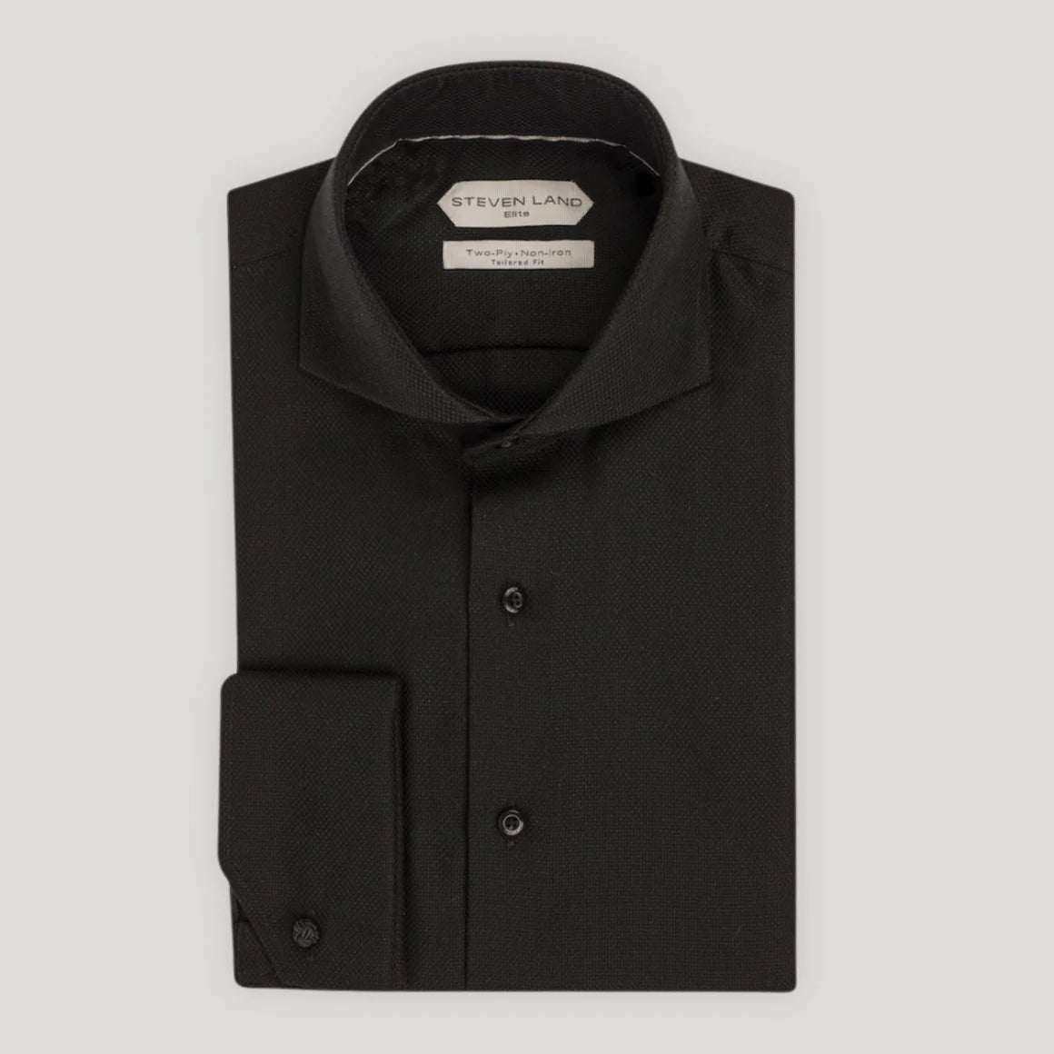 STEVEN LAND | ELITE WW25F | THE AUGUSTUS | CUTAWAY COLLAR | ANGLED FRENCH CUFF | 100% COTTON